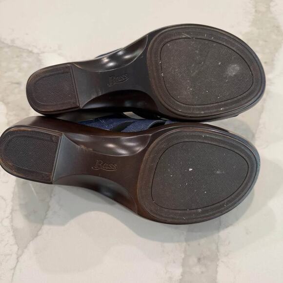 G.H. Bass & Co. MaryAnn Denim Wedge Slip On Sandal Womens 8.5M Navy Blue Classic - Picture 7 of 8